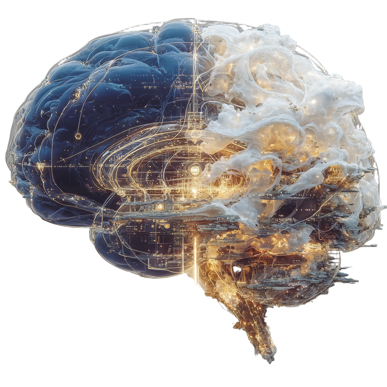 Futuristic Glowing Brain Vinyl Car Decal Sticker – Waterproof & UV-Resistant 6.826666666666667"