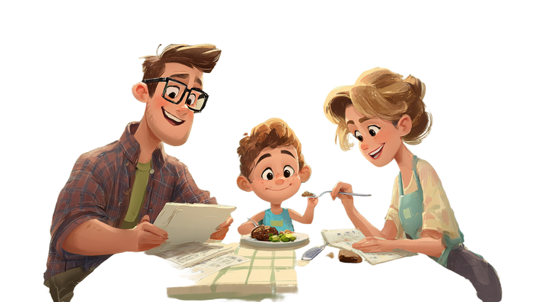 Happy Family Meal V6 Vinyl Car Decal Sticker – Waterproof & UV-Resistant 2.72"