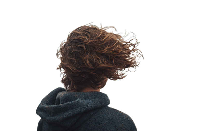 Windblown Curly Hair Vinyl Car Decal Sticker – Waterproof & UV-Resistant 5.97333333333333