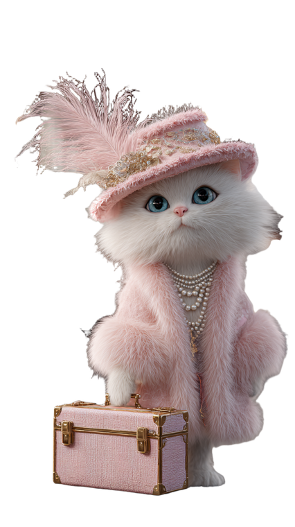 Elegant Traveling Kitten Vinyl Car Decal Sticker – Waterproof & UV-Resistant 4.8533333333333335"