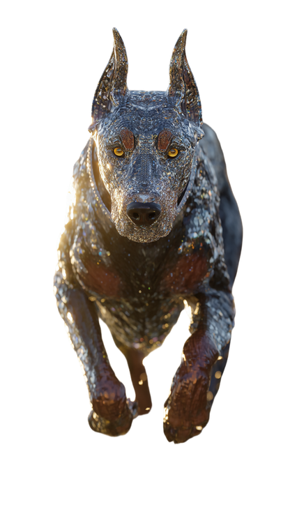 Diamond Doberman Hybrid Vinyl Car Decal Sticker – Waterproof & UV-Resistant 9.706666666666667"