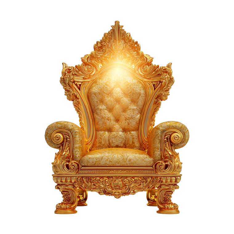 Golden Majestic Throne V2 Vinyl Car Decal Sticker – Waterproof & UV-Resistant 6.826666666666667"