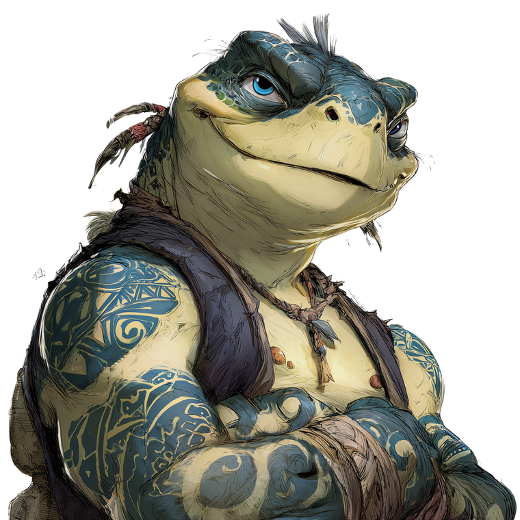 Relaxed Tortle Warrior Vinyl Car Decal Sticker – Waterproof & UV-Resistant 3.4133333333333336"