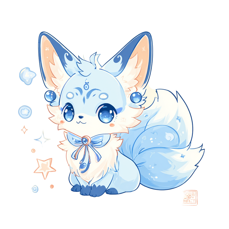 Chibi Fox Spirit V3 Vinyl Car Decal Sticker – Waterproof & UV-Resistant 3.4133333333333336"