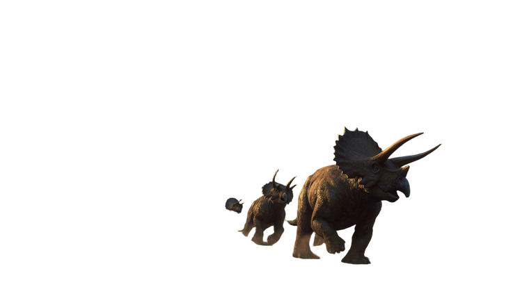 Fleeing Triceratops Herd Vinyl Car Decal Sticker – Waterproof & UV-Resistant 2.72"