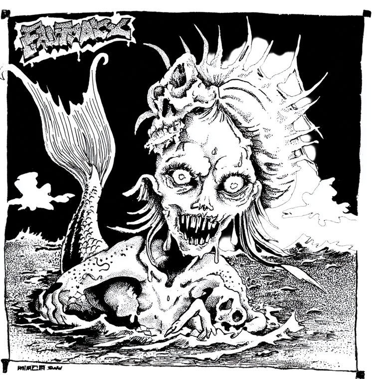 Zombie Mermaid Beckoning Vinyl Car Decal Sticker – Waterproof & UV-Resistant 6.826666666666667"
