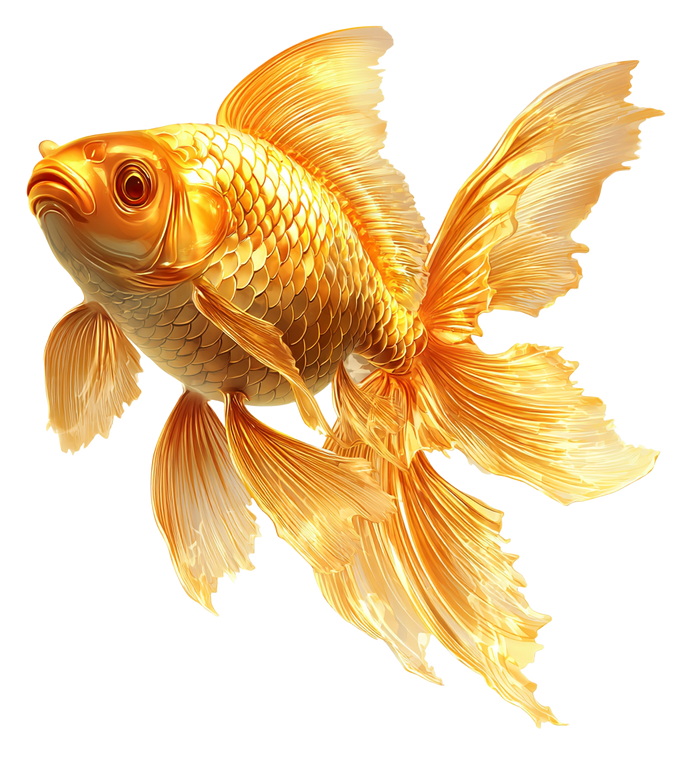 Golden Cartoon Fish Vinyl Car Decal Sticker – Waterproof & UV-Resistant 3.733333333333333