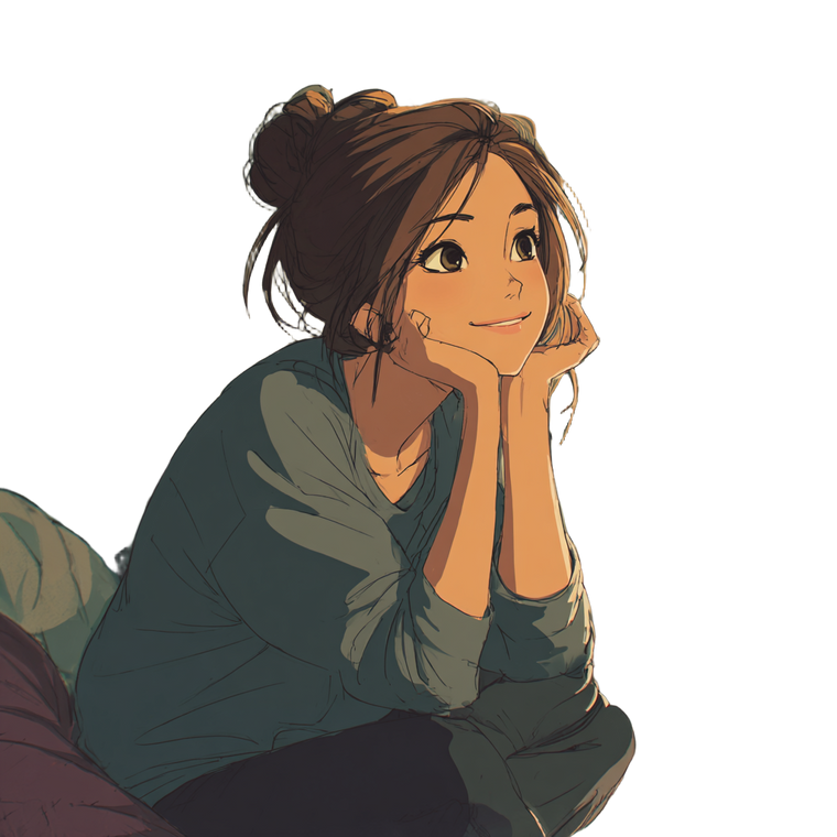 Smiling Anime Woman V5 Vinyl Car Decal Sticker – Waterproof & UV-Resistant 3.4133333333333336"