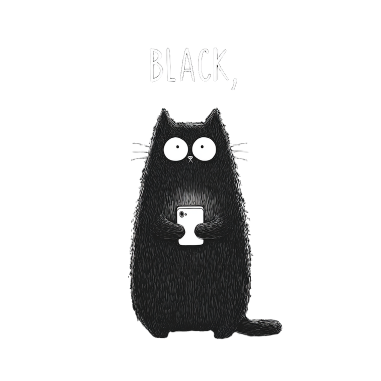 Black Cat Phone Vinyl Car Decal Sticker – Waterproof & UV-Resistant 3.4133333333333336"