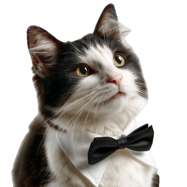 Gentleman Tuxedo Cat Vinyl Car Decal Sticker – Waterproof & UV-Resistant 6.826666666666667"