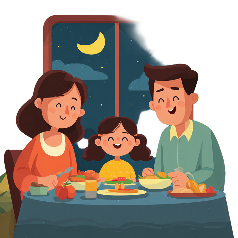 Family Dinner Scene V7 Vinyl Car Decal Sticker – Waterproof & UV-Resistant 3.4133333333333336"