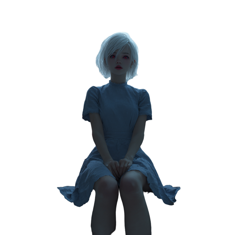 White-Haired Girl V19 Vinyl Car Decal Sticker – Waterproof & UV-Resistant 3.4133333333333336"