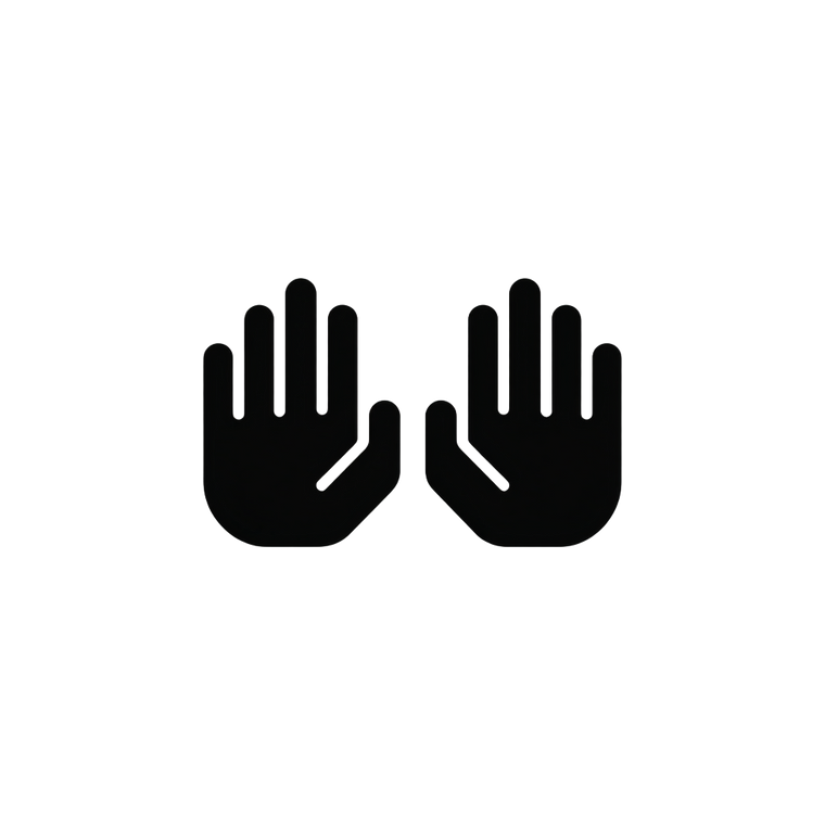 Vector Hands Icon Vinyl Car Decal Sticker – Waterproof & UV-Resistant 3.4133333333333336"