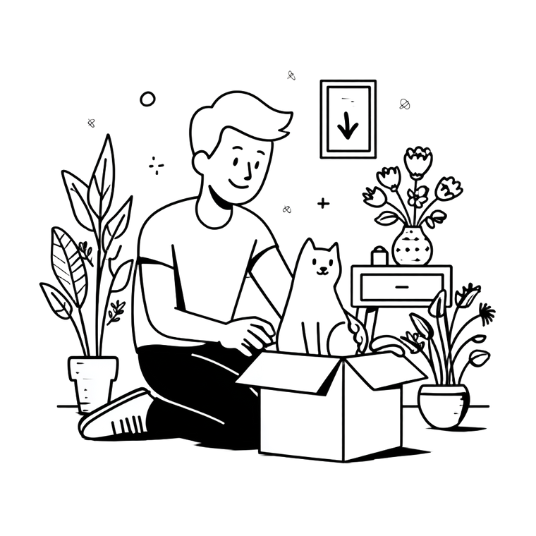 Man With Cat V8 Vinyl Car Decal Sticker – Waterproof & UV-Resistant 3.4133333333333336"