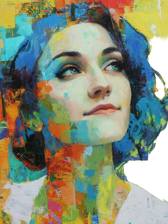 Colorful Portrait V4 Vinyl Car Decal Sticker – Waterproof & UV-Resistant 8.213333333333333"