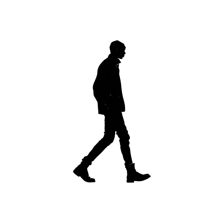 Walking Silhouette V2 Vinyl Car Decal Sticker – Waterproof & UV-Resistant 3.4133333333333336"