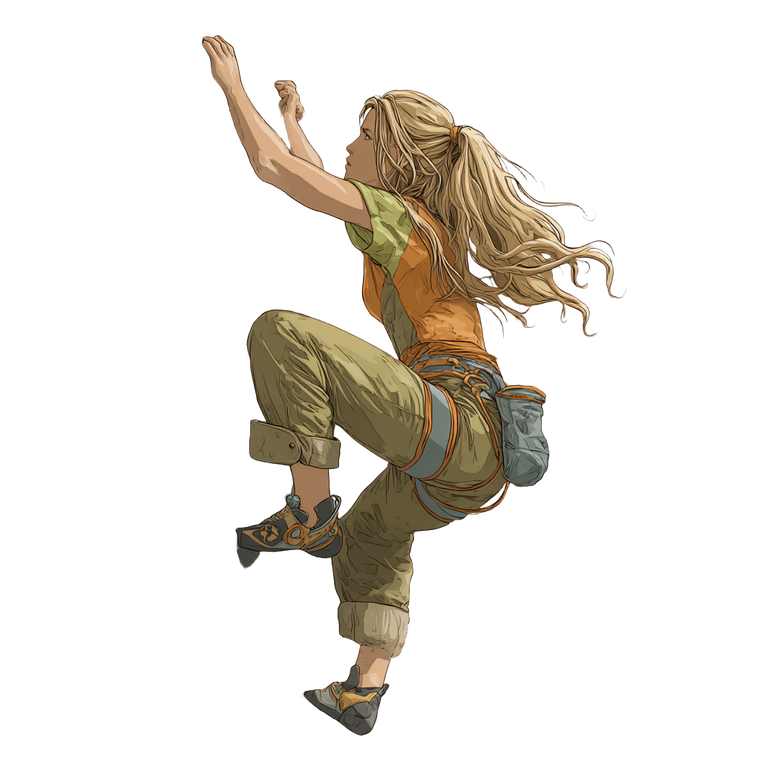 Rock Climbing Female Vinyl Car Decal Sticker – Waterproof & UV-Resistant 3.4133333333333336"
