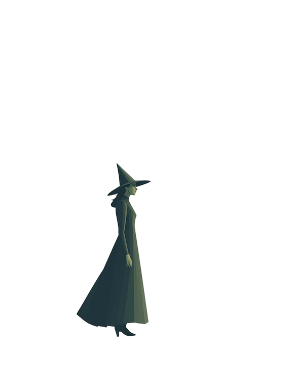 Elphaba Illustration Vinyl Car Decal Sticker – Waterproof & UV-Resistant 8.213333333333333"