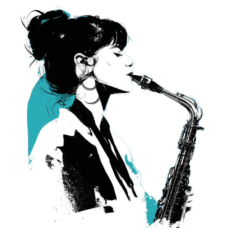 Saxophone Player V9 Vinyl Car Decal Sticker – Waterproof & UV-Resistant 3.4133333333333336"