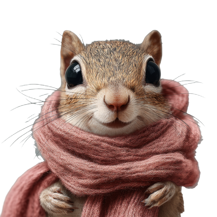 Cute Squirrel Scarf Vinyl Car Decal Sticker – Waterproof & UV-Resistant 3.4133333333333336"