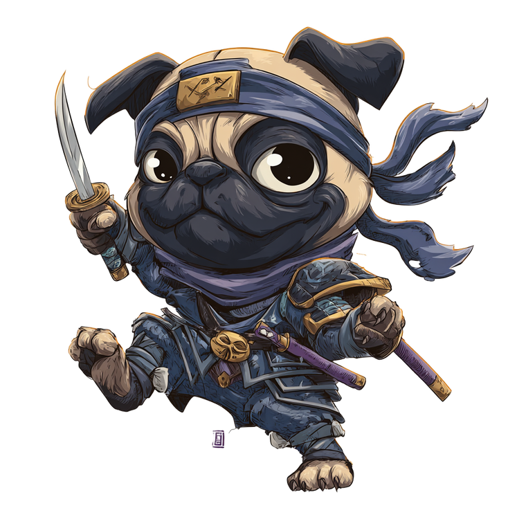Pug Ninja Warrior Vinyl Car Decal Sticker – Waterproof & UV-Resistant 6.826666666666667"