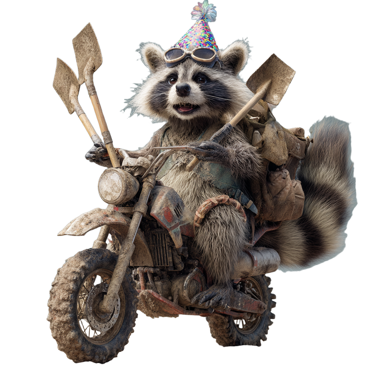 Racoon Biker Vinyl Car Decal Sticker – Waterproof & UV-Resistant 3.4133333333333336"
