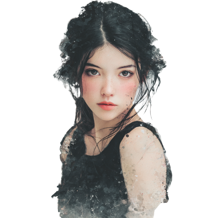 Ethereal Asian Portrait V3 Vinyl Car Decal Sticker – Waterproof & UV-Resistant 3.4133333333333336"