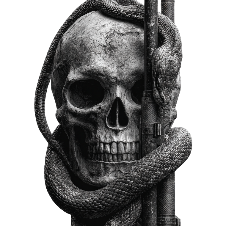 Skull With Snake Vinyl Car Decal Sticker – Waterproof & UV-Resistant 3.4133333333333336"