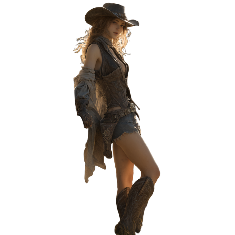 Confident Cowgirl V5 Vinyl Car Decal Sticker – Waterproof & UV-Resistant 6.826666666666667"