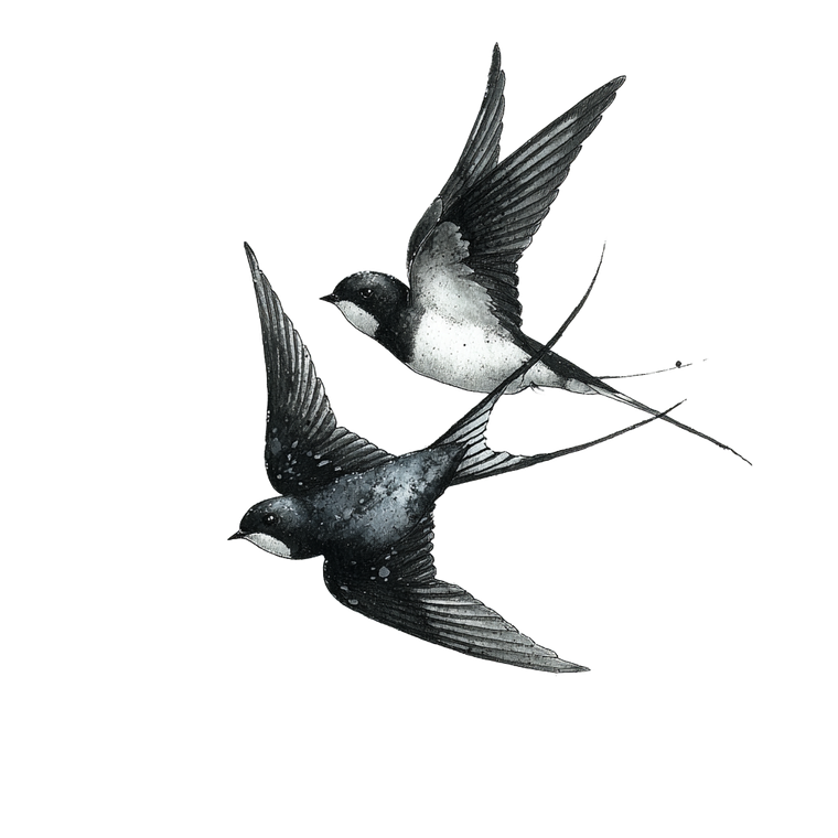 Swallows Tattoo Design V3 Vinyl Car Decal Sticker – Waterproof & UV-Resistant 3.4133333333333336"