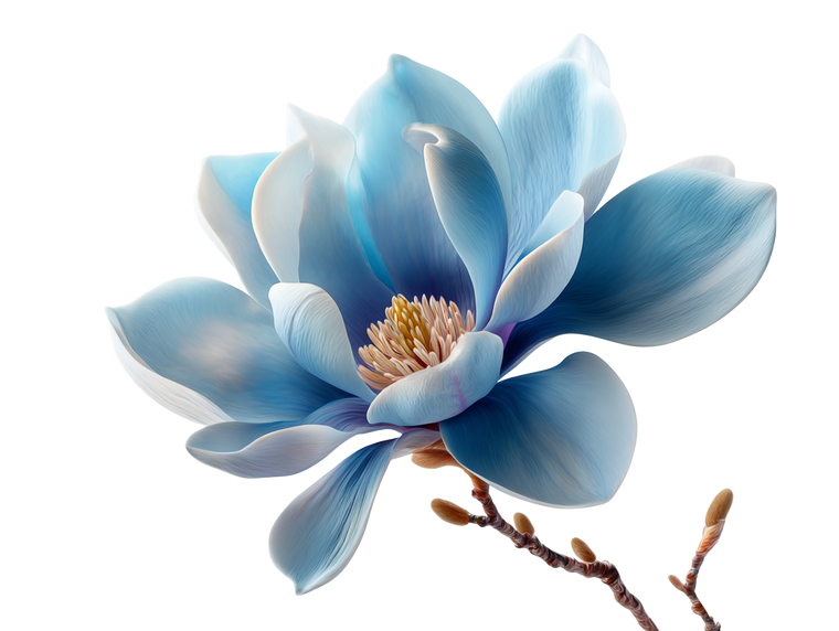 Blue Magnolia Flower Vinyl Car Decal Sticker – Waterproof & UV-Resistant 6.1866666666666665"