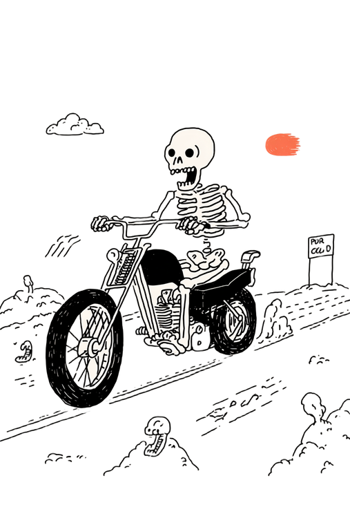 Skeleton Biker V11 Vinyl Car Decal Sticker – Waterproof & UV-Resistant 4.4