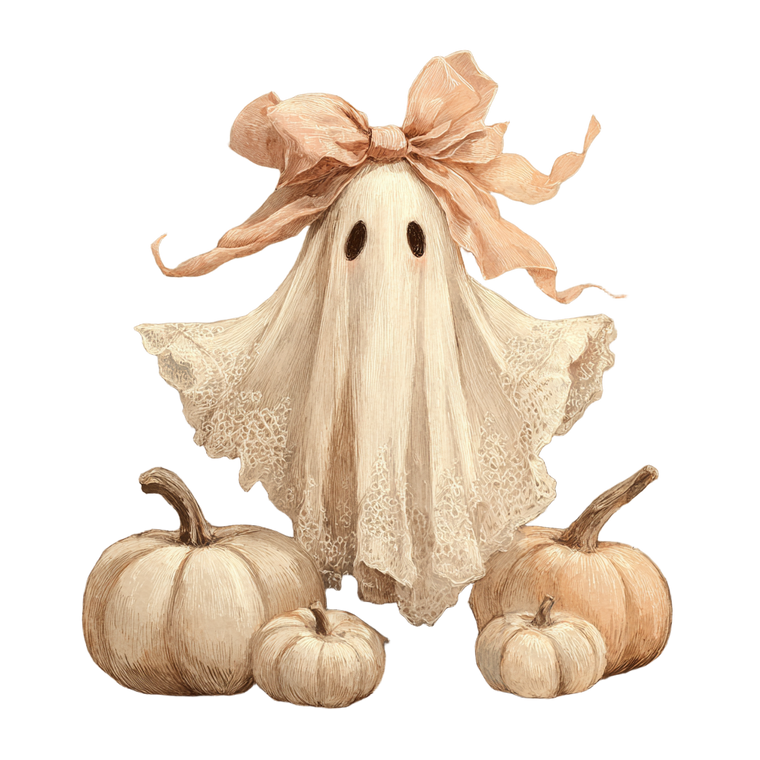 Whimsical Eyelet Ghost Vinyl Car Decal Sticker – Waterproof & UV-Resistant 3.4133333333333336"