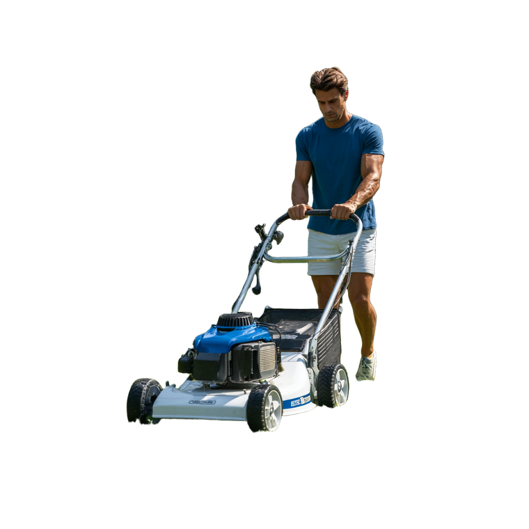 Nordic Man Mowing Vinyl Car Decal Sticker – Waterproof & UV-Resistant 3.4133333333333336"