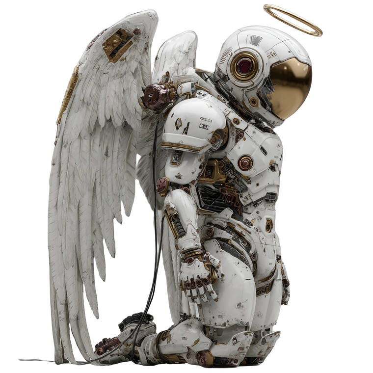 Fallen Angel Cyborg Vinyl Car Decal Sticker – Waterproof & UV-Resistant 6.826666666666667"