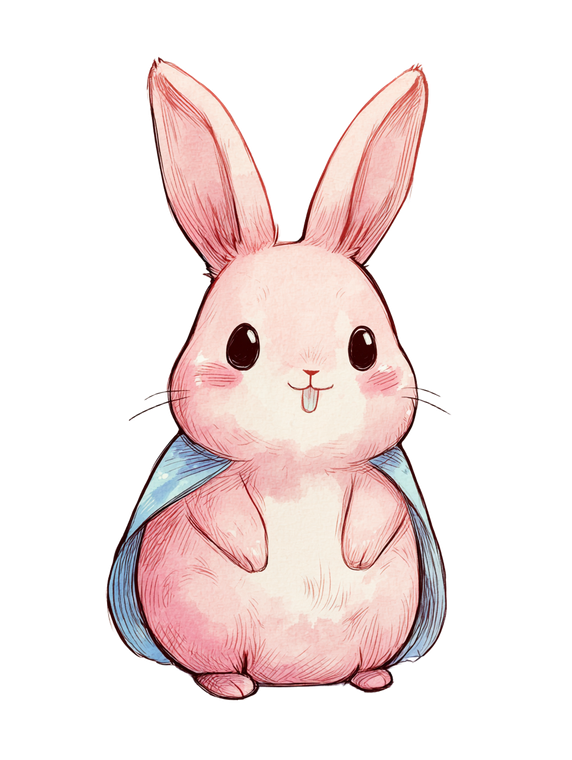Pink Bunny Character V2 Vinyl Car Decal Sticker – Waterproof & UV-Resistant 4.1066666666666665"