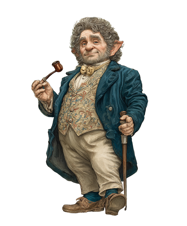 Whimsical Hobbit Gentleman Vinyl Car Decal Sticker – Waterproof & UV-Resistant 8.0"
