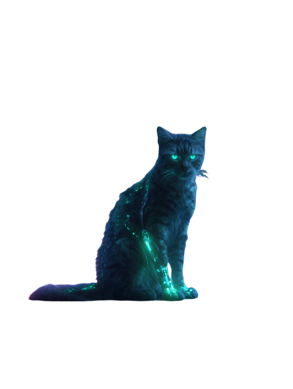 Cyberpunk Tabby Cat Vinyl Car Decal Sticker – Waterproof & UV-Resistant 8.213333333333333"