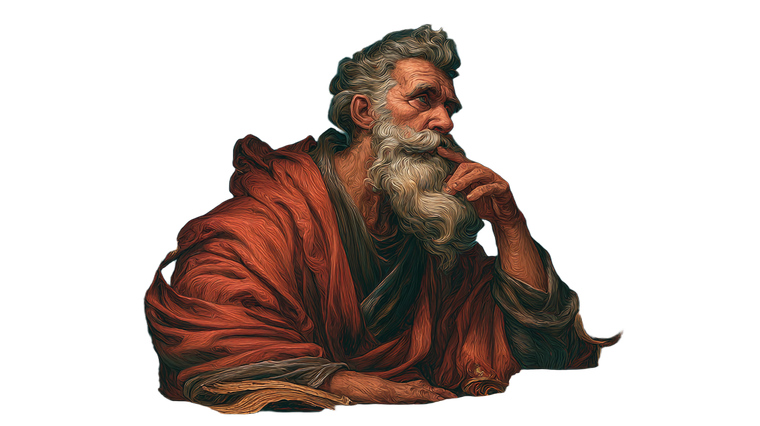 Stoic Philosopher Contemplation Vinyl Car Decal Sticker – Waterproof & UV-Resistant 2.72"