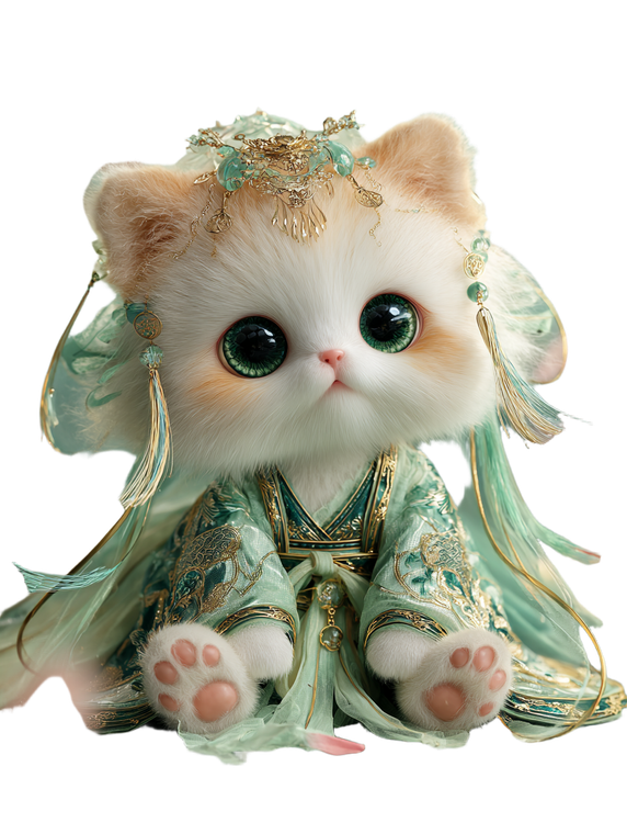 Fantasy Hanfu Cat Vinyl Car Decal Sticker – Waterproof & UV-Resistant 4.1066666666666665"