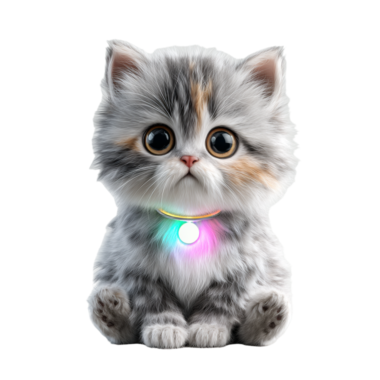 Futuristic Kitten Vinyl Car Decal Sticker – Waterproof & UV-Resistant 3.4133333333333336"