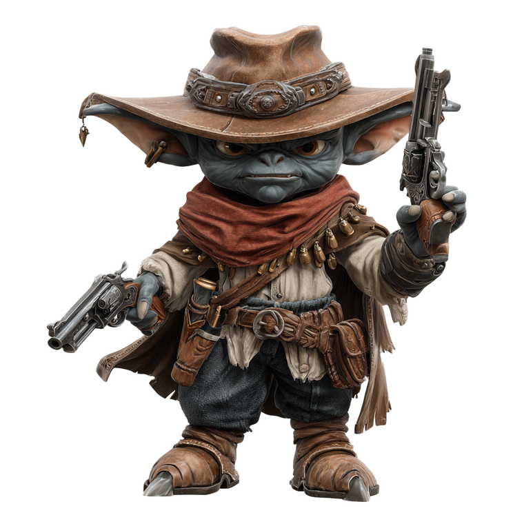 Gunslinger Imp Vinyl Car Decal Sticker – Waterproof & UV-Resistant 3.4133333333333336"