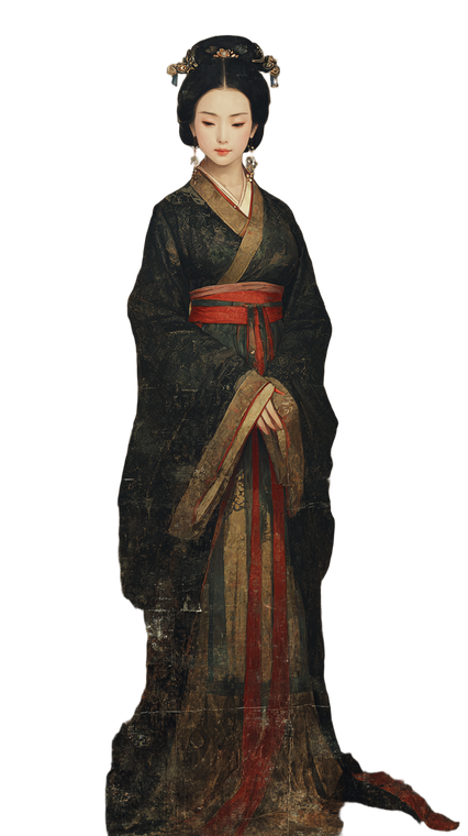 Qin Dynasty Noblewoman Vinyl Car Decal Sticker – Waterproof & UV-Resistant 4.8533333333333335"
