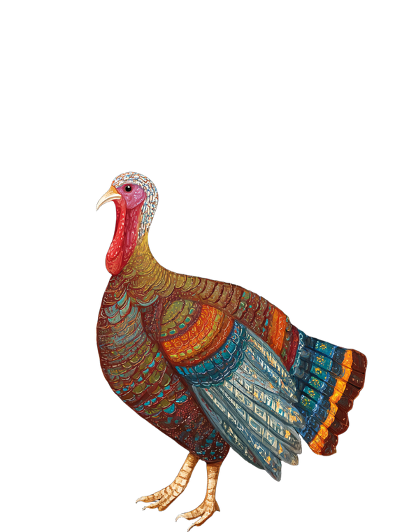 Majestic Thanksgiving Turkey Vinyl Car Decal Sticker – Waterproof & UV-Resistant 4.16"