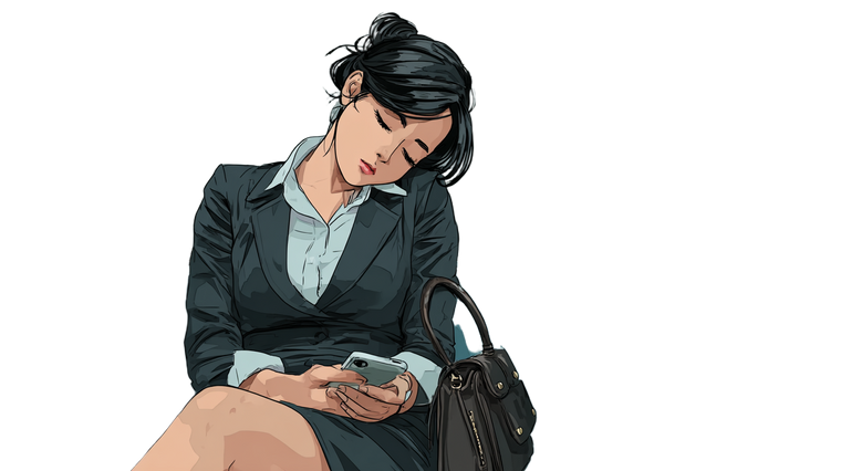 Dozing Office Girl Vinyl Car Decal Sticker – Waterproof & UV-Resistant 2.72"