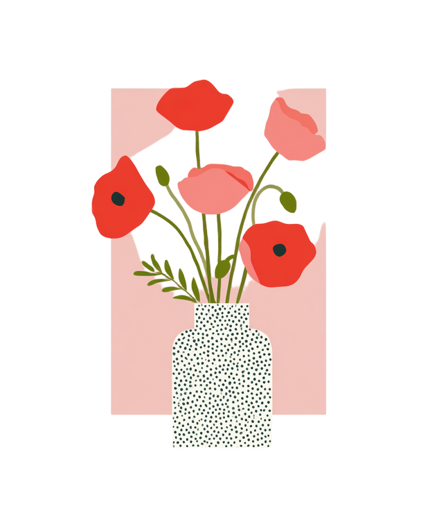 Vase With Poppies Vinyl Car Decal Sticker – Waterproof & UV-Resistant 4.0"