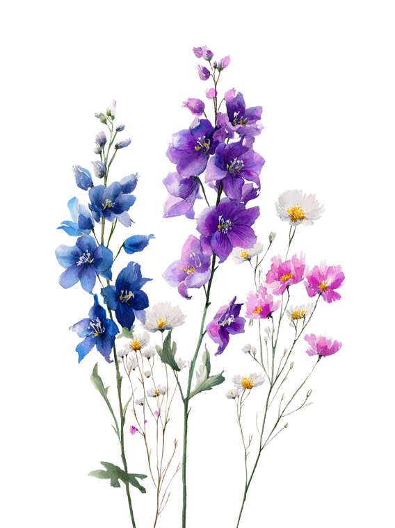 Watercolor Wildflowers V4 Vinyl Car Decal Sticker – Waterproof & UV-Resistant 4.213333333333333"