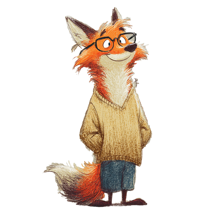 Quirky Fox Scholar Vinyl Car Decal Sticker – Waterproof & UV-Resistant 6.826666666666667"