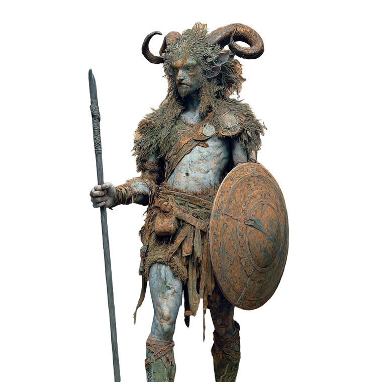 Half-Horned Demon Satyr Vinyl Car Decal Sticker – Waterproof & UV-Resistant 3.4133333333333336"