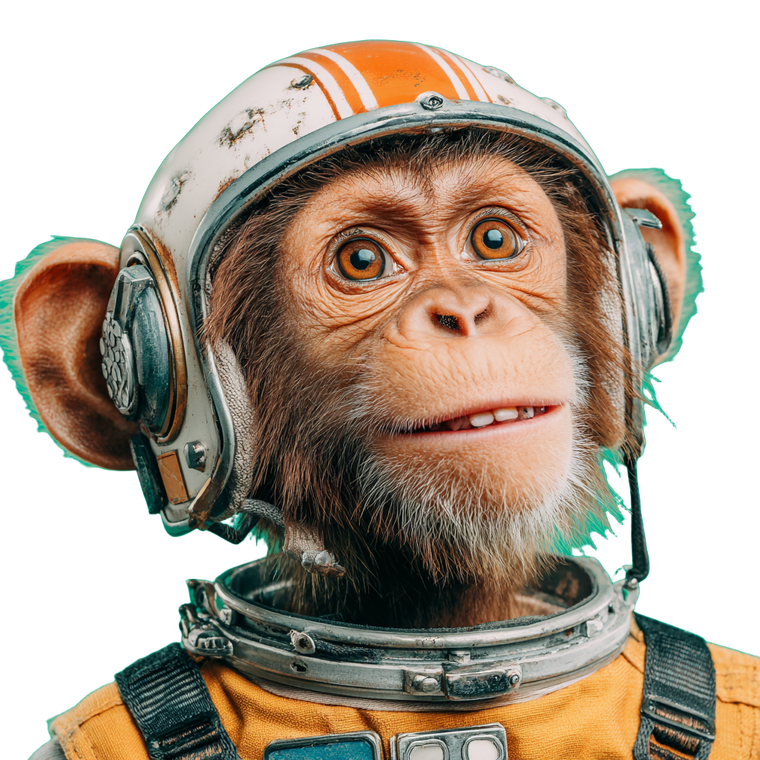Sad Space Monkey Vinyl Car Decal Sticker – Waterproof & UV-Resistant 3.4133333333333336"